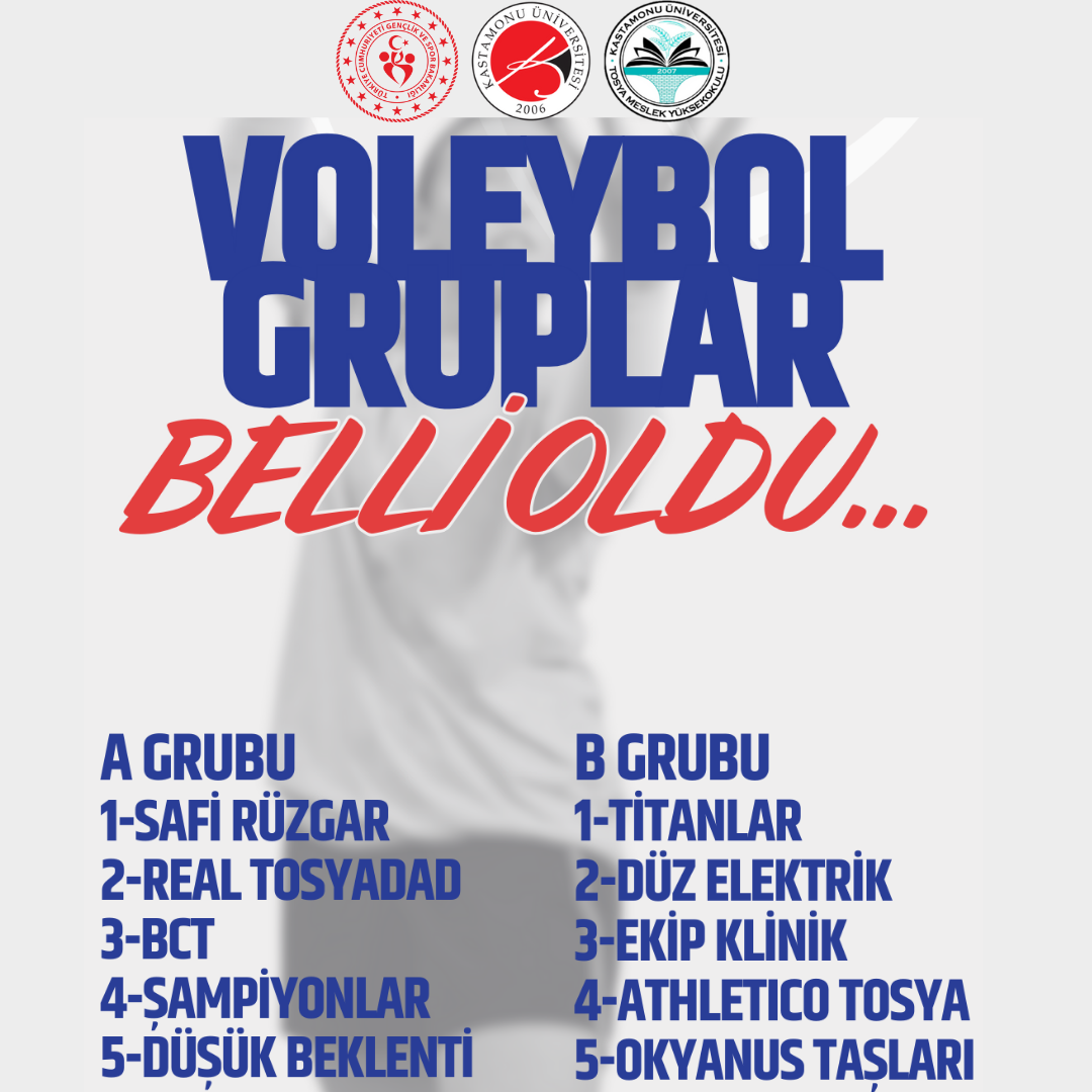 TOSYA MYO'da Voleybol Turnuvası Başlıyor: Gruplar Belli Oldu!